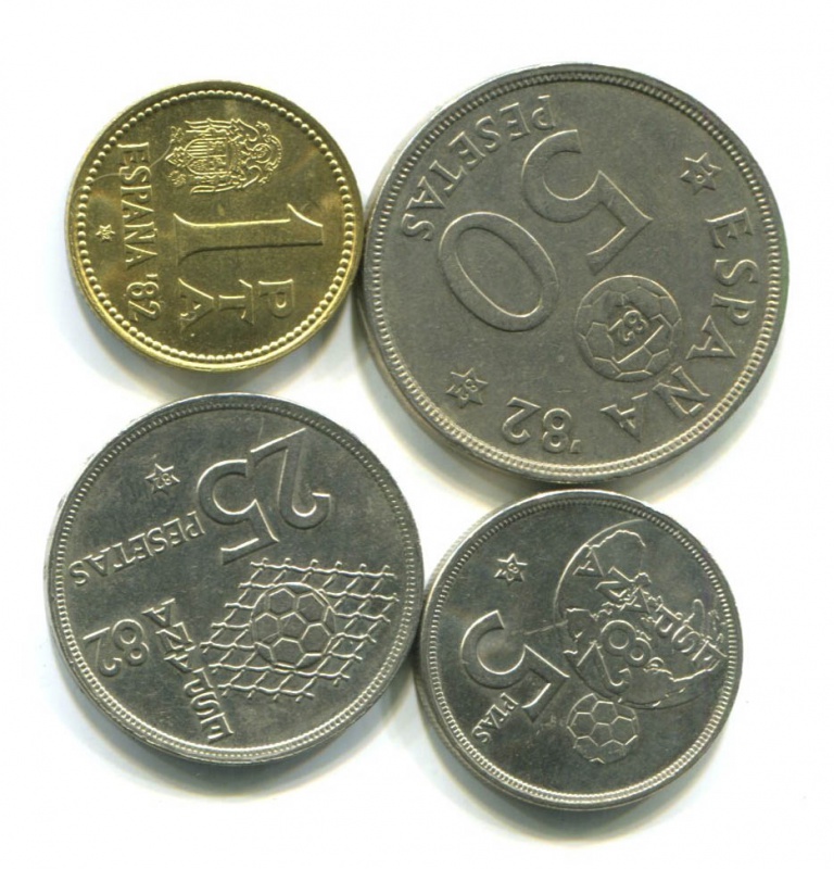 Монеты испания футбол 1982 цена