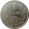Бельгия, 1 франк, 1909, серебро XF