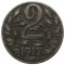 Австро-Венгрия, 2 геллера, 1917, KM# 2824