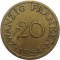Германия(ФРГ), Саарленд, 20 франков, 1954