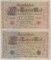 Германия, 1000 марок, 1910, красная и зелёная печать  
