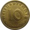 Германия, 3-й Рейх, 10 рейхспфеннигов, 1939 В (мон. двор в Вене), редкие, бронза