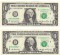 США, 2006, 1 доллар (2 купюры, номера подряд)