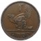 Ирландия, 1 пенни, 1940, Курица с цыплятами, тип 1940-1968, самый редкий и малотиражный год чеканки данного типа, R, KM# 11