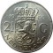 Нидерланды, 2,5 гульдена, 1966, серебро 15 гр