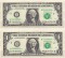 США, 1 доллар, 2006 (две купюры, номера подряд)