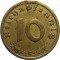 Германия, 3-й Рейх, 10 рейхспфеннигов, 1938 G (Карлсруэ), бронза