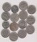 Бельгия, 1 франк, 1952-1991, 15шт. , разные