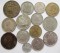 Набор монет мира, 14 шт, разные