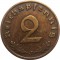Германия, 3-й Рейх, 2 рейхспфеннига, 1938 J (Гамбург), бронза