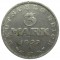 Германия, 3 марки, 1922 J, Гамбург, нечастые